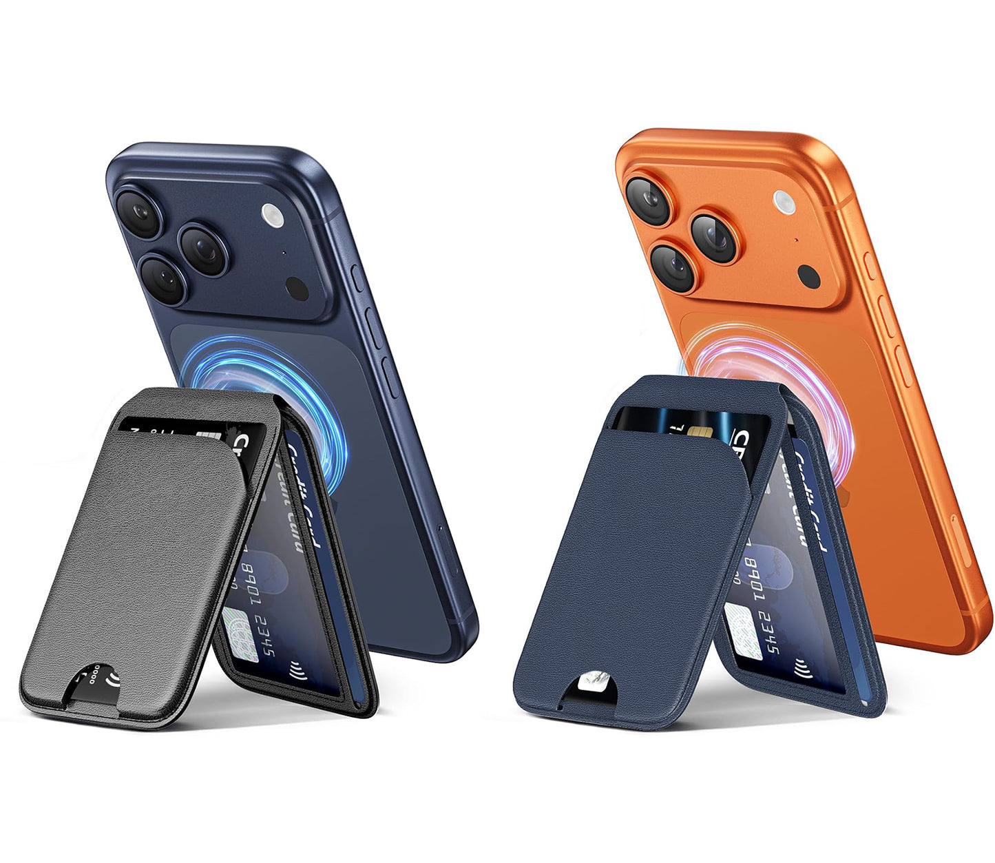 📱💳 MagSafe Magnetic Wallet Stand for iPhone – Strong Magnetic Card Holder with Adjustable Kickstand, RFID Protection & Premium Leather Design