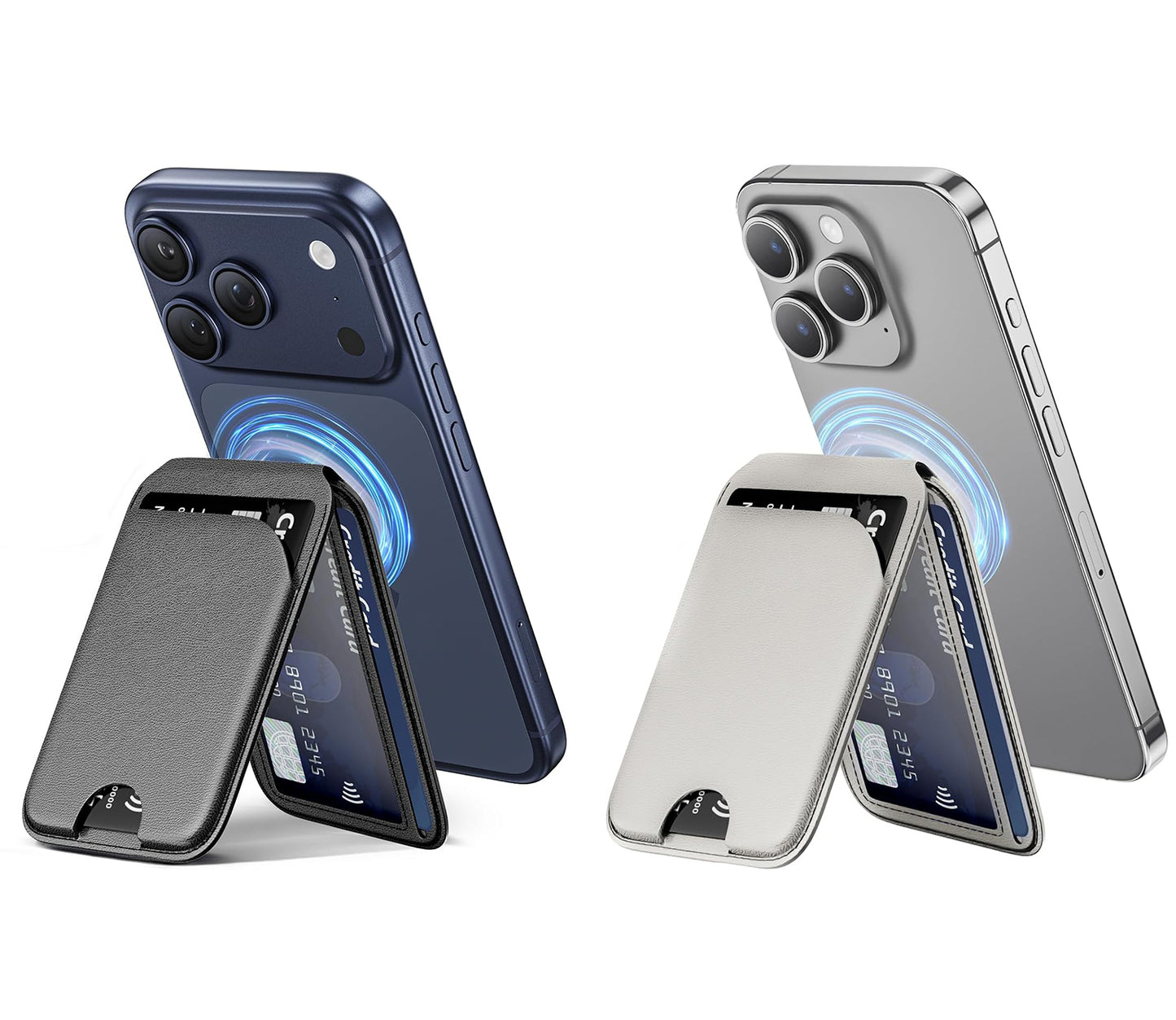 📱💳 MagSafe Magnetic Wallet Stand for iPhone – Strong Magnetic Card Holder with Adjustable Kickstand, RFID Protection & Premium Leather Design