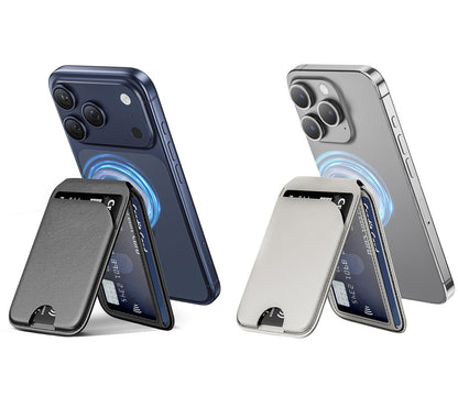📱💳 MagSafe Magnetic Wallet Stand for iPhone – Strong Magnetic Card Holder with Adjustable Kickstand, RFID Protection & Premium Leather Design