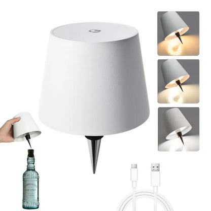 💡Rechargeable Wine Bottle Lamp – Touch Control LED Bottle Light with Adjustable Brightness & Waterproof Design 🍷