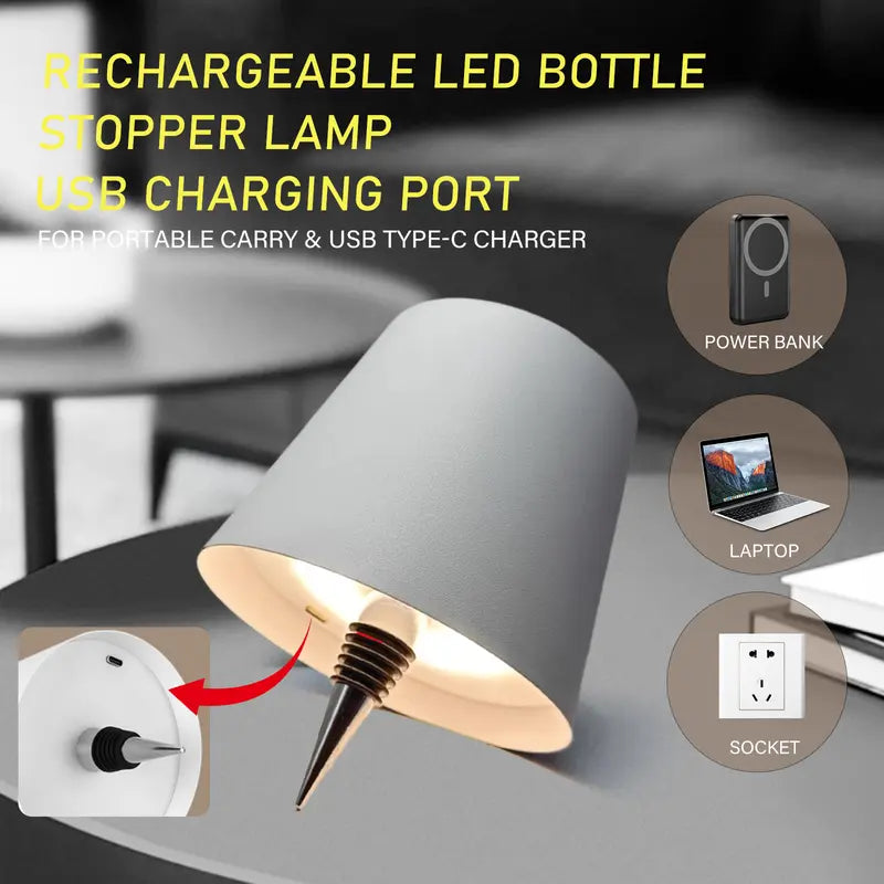 💡Rechargeable Wine Bottle Lamp – Touch Control LED Bottle Light with Adjustable Brightness & Waterproof Design 🍷