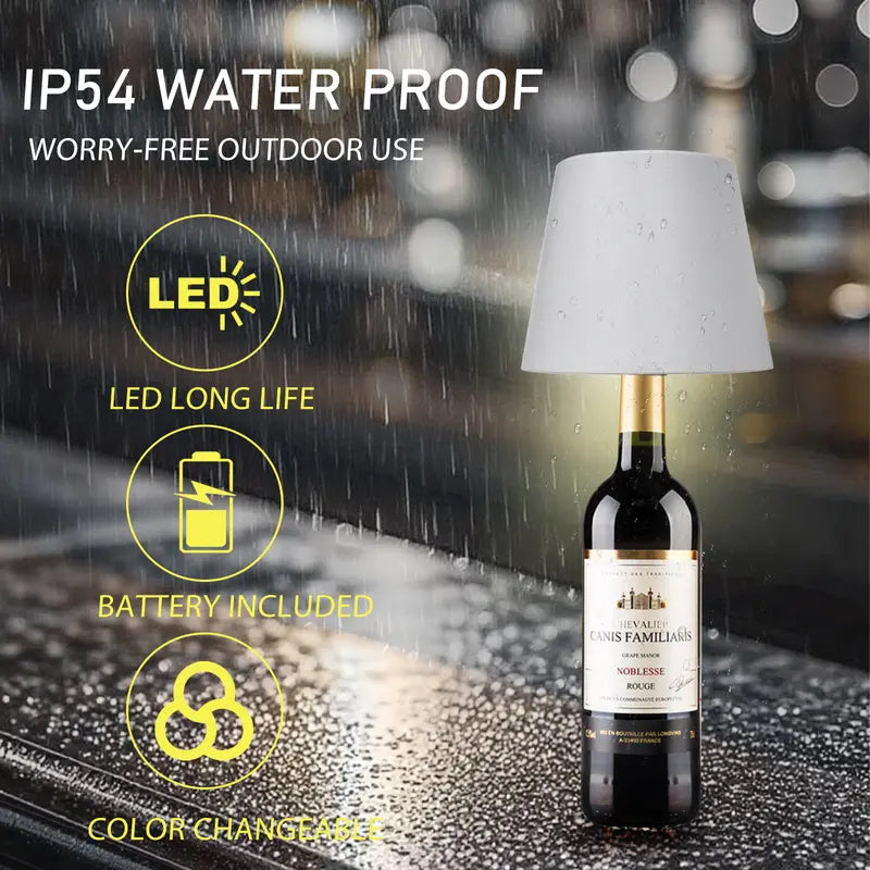 💡Rechargeable Wine Bottle Lamp – Touch Control LED Bottle Light with Adjustable Brightness & Waterproof Design 🍷