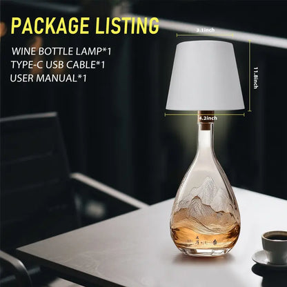 💡Rechargeable Wine Bottle Lamp – Touch Control LED Bottle Light with Adjustable Brightness & Waterproof Design 🍷