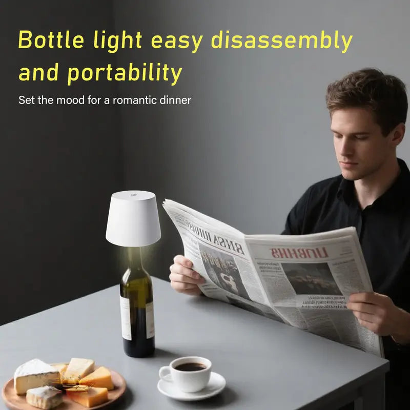 💡Rechargeable Wine Bottle Lamp – Touch Control LED Bottle Light with Adjustable Brightness & Waterproof Design 🍷