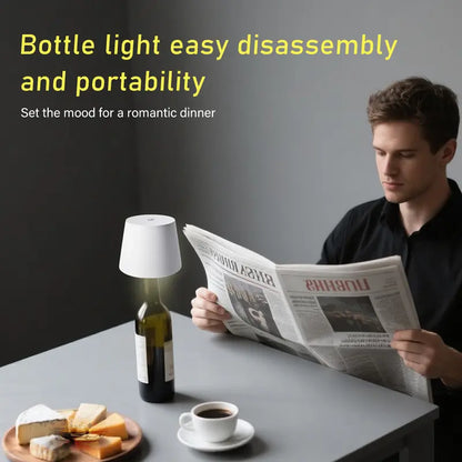 💡Rechargeable Wine Bottle Lamp – Touch Control LED Bottle Light with Adjustable Brightness & Waterproof Design 🍷