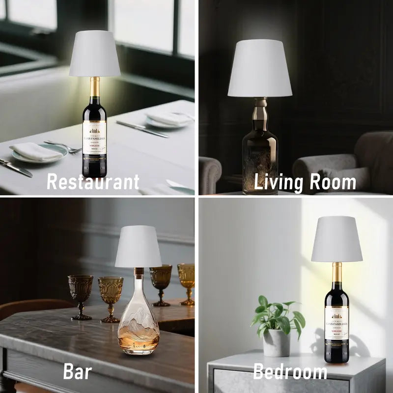 💡Rechargeable Wine Bottle Lamp – Touch Control LED Bottle Light with Adjustable Brightness & Waterproof Design 🍷