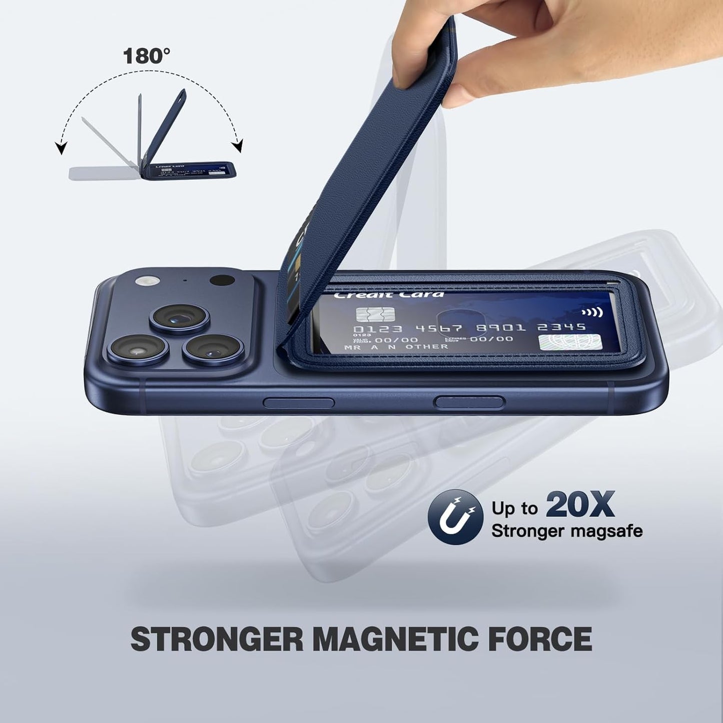 📱💳 MagSafe Magnetic Wallet Stand for iPhone – Strong Magnetic Card Holder with Adjustable Kickstand, RFID Protection & Premium Leather Design